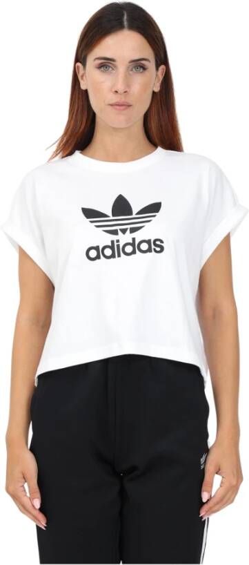 Adidas Originals Iconisch Wit Sport T-shirt voor Vrouwen White Dames