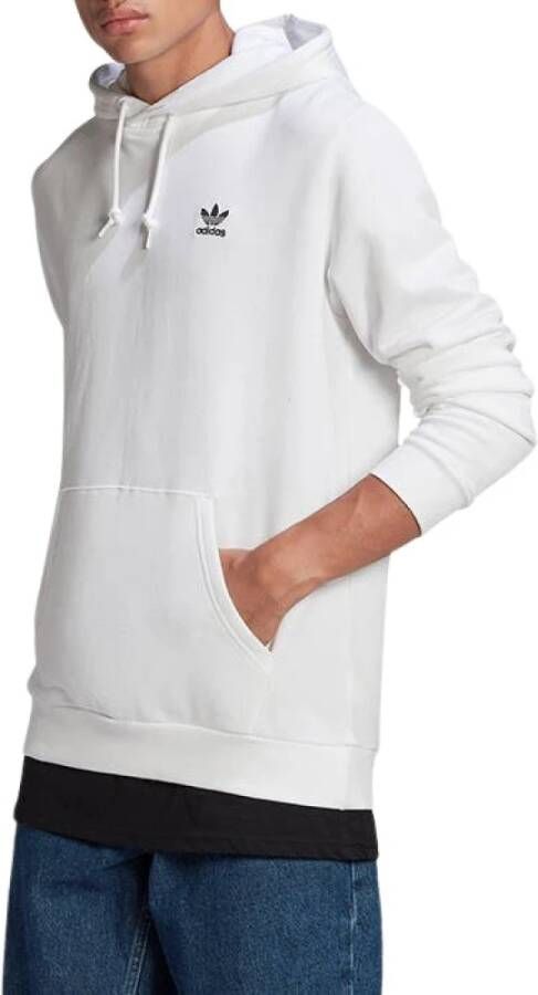 Adidas Originals Mannen; Trefoil Essentials hoodie Wit Heren
