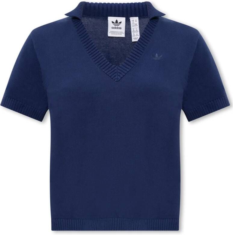 adidas Originals Polo shirt met logo Blauw Dames