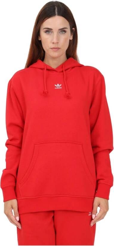 Adidas Originals Rode Hoodie Adicolor Essentials Fleece Rood Dames