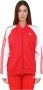 Adidas Originals Rode Sweatshirt met Ritssluiting en Contrasterende Mouwen voor Dames Rood Dames - Thumbnail 1