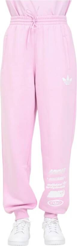 Adidas Originals Broek met elastische taille en ritssluiting Purple Dames