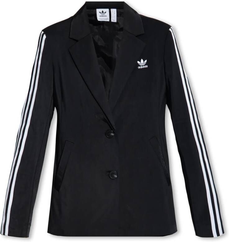Adidas Originals Klassieke sportieve blazer met logo en strepen Black Dames