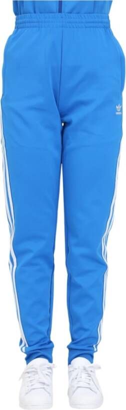 Adidas Originals Sportieve broek voor dames in Celeste met 3 strepen Blauw Dames