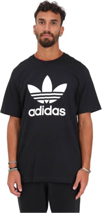 Adidas Originals Sportieve Zwarte T-shirt met Logo Print Zwart Heren