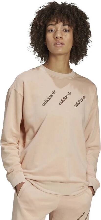 Adidas Zachte Lichtgewicht Crewneck Sweatshirt Halo Blush Beige Dames