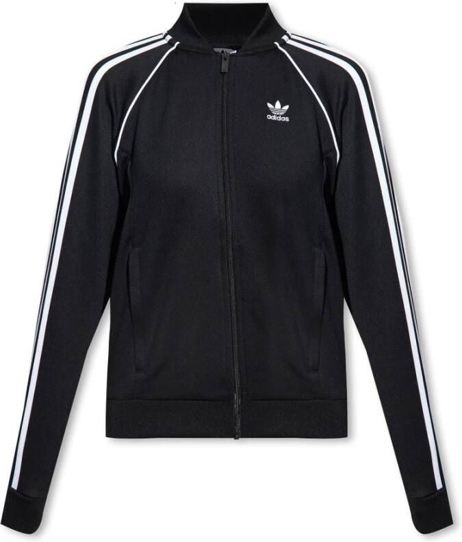 Adidas Originals Zwarte Zip Sweatshirt voor Dames Regular Fit Zwart Dames