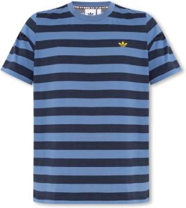 Adidas Originals T-shirt met logo Blauw Heren
