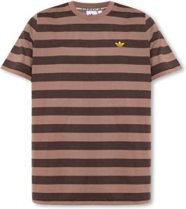 Adidas Originals T-shirt met logo Bruin Heren