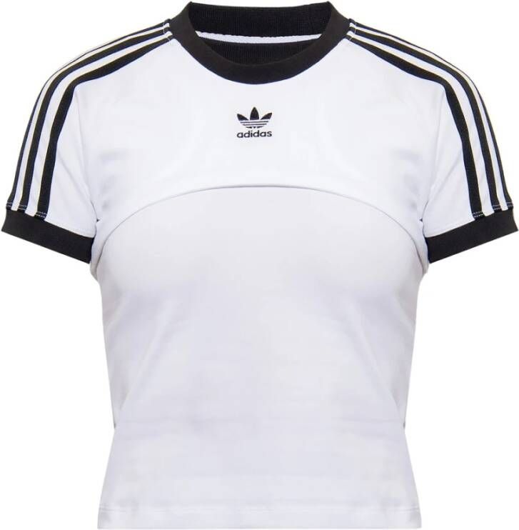 Adidas Originals Tweelaagse top met logo White Dames