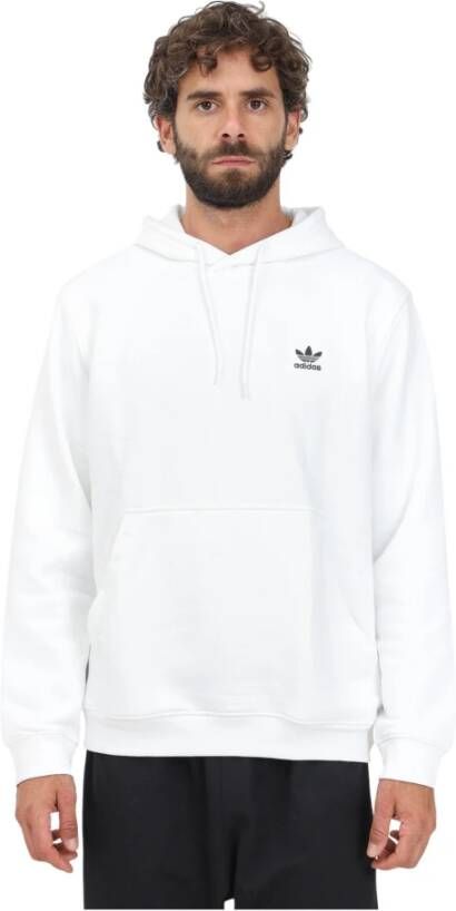 Adidas Originals Witte Heren Trefoil Essentials Hoodie White Heren