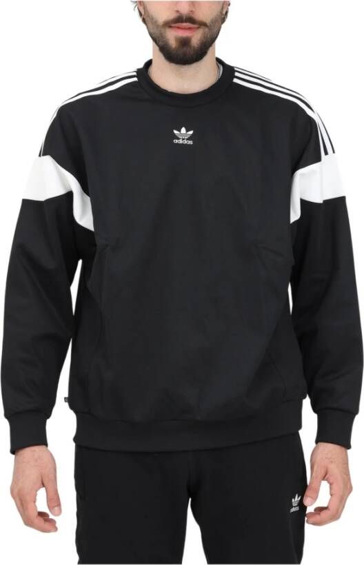 adidas Originals Zwarte Crewneck Sweatshirt met Logo Borduursel Zwart Heren