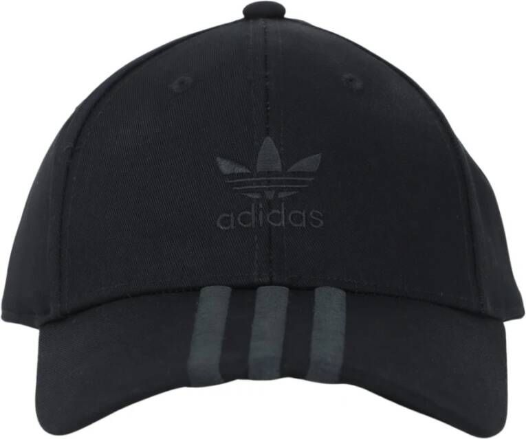 Adidas Originals Zwarte katoenen pet met geborduurd logo Zwart