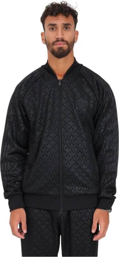 Adidas Originals Zwarte Sweaters met Monogram Print Zwart Heren