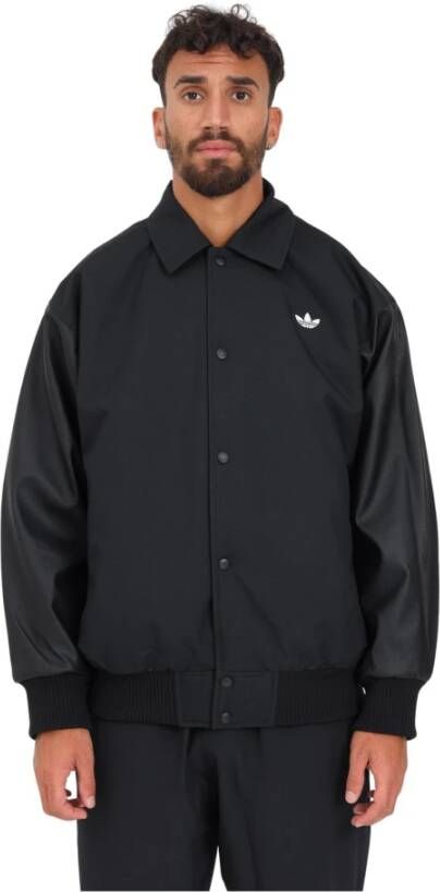 Adidas Originals Zwarte Varsity Jas voor Heren Zwart Heren
