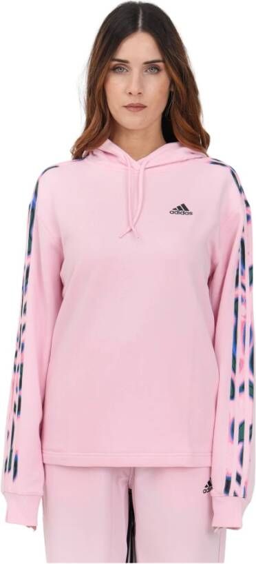Adidas Performance Sweaters met Logo Print en Rits Pink Dames
