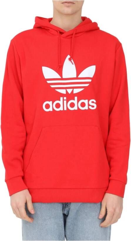 Adidas Rode hoodie voor mannen en vrouwen Rood Unisex