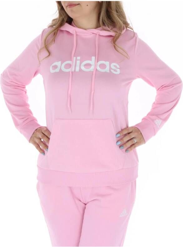 Adidas Roze Bedrukte Hoodie voor Vrouwen Roze Dames