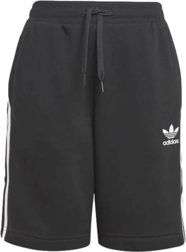 Adidas Originals Zwarte sportieve shorts met Trefoil-logo en 3 strepen Black