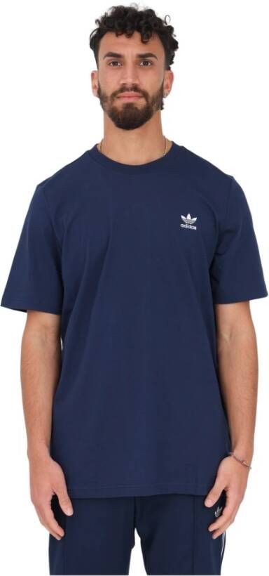 Adidas Sportieve Blauwe Essentials T-shirt voor Heren Blauw Heren
