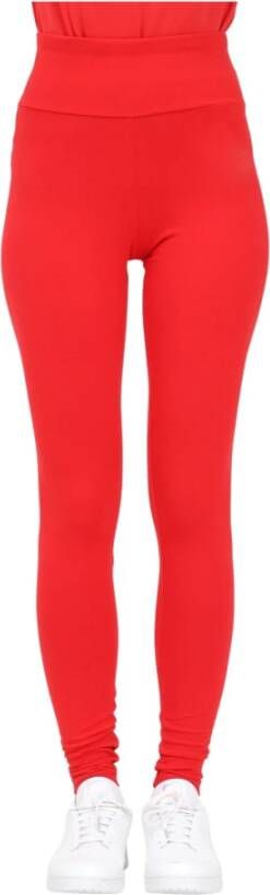 Adidas Originals Rode leggings met Trefoil-logo Red Dames