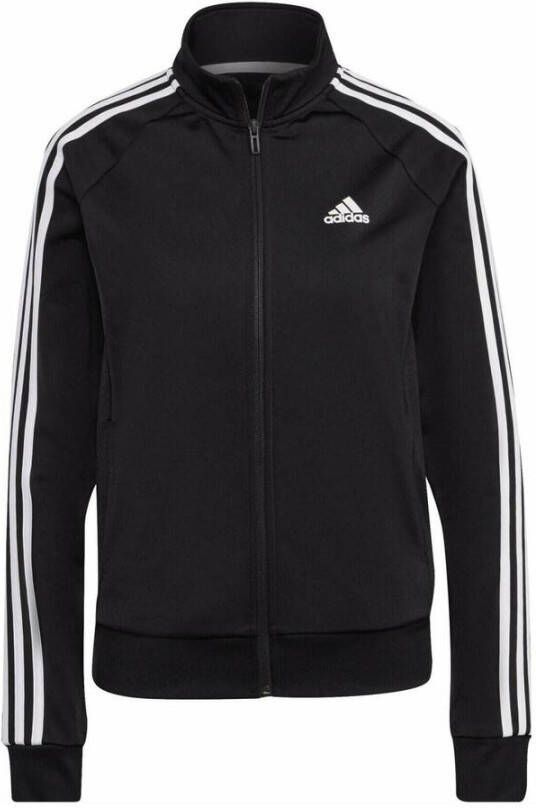 Adidas Sweatshirt Essentials Warm-Up Slim 3 Bandas Zwart Dames