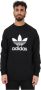 Adidas Originals Zwart Crewneck Sweatshirt met Contrasterende Trefoil Print Black Heren - Thumbnail 3