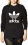 Adidas Originals Zwart Crewneck Sweatshirt met Trefoil Black Dames - Thumbnail 1