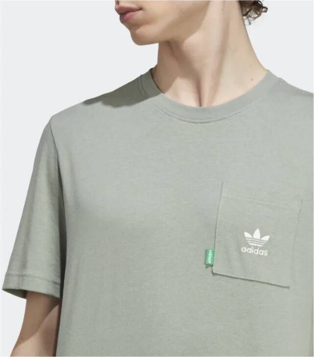 Adidas Originals Essentials Plus T-shirt T-shirts Kleding silver green maat: M beschikbare maaten:M