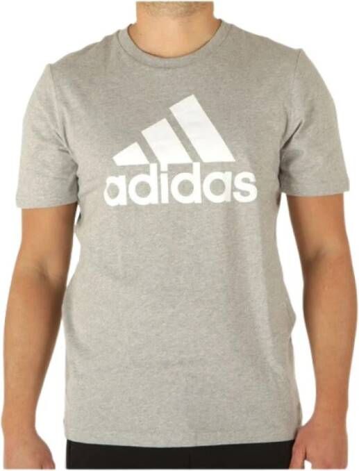 Adidas Grijze Performance T-shirt met wit logo Gray Heren