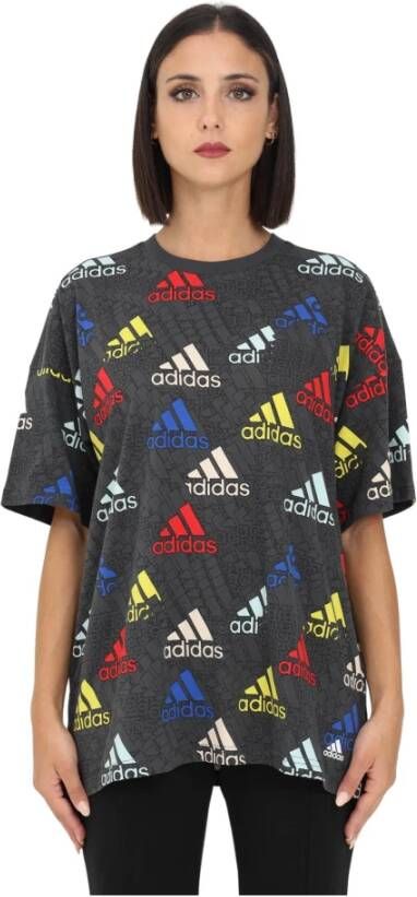 Adidas Sportswear Essentials Multi-Colored Logo Boyfriend T-shirt