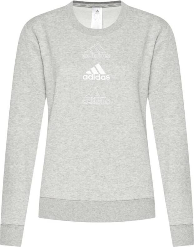 Adidas Trainingsshirt Katoenen Logo Sweatshirt Grijs Dames