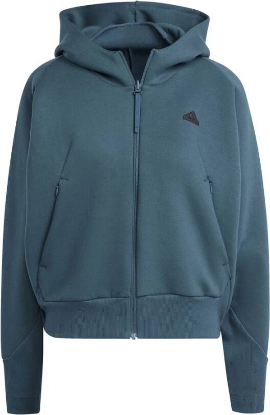 Adidas Trendy Sweatshirt met Rits Groen Dames