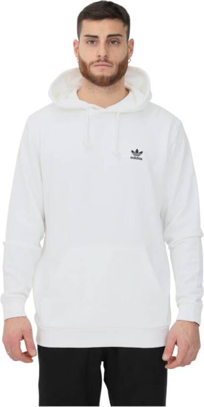 Adidas Originals Mannen; Trefoil Essentials hoodie Wit Heren