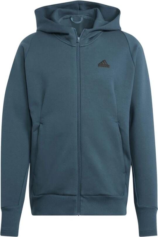 Adidas Zip-Through Sweatshirt voor Heren Blauw Heren
