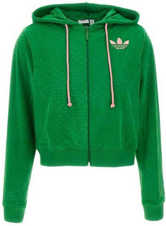 Adidas Originals Velour Kapuzenjacke Hooded vesten Kleding green maat: M beschikbare maaten:XS M