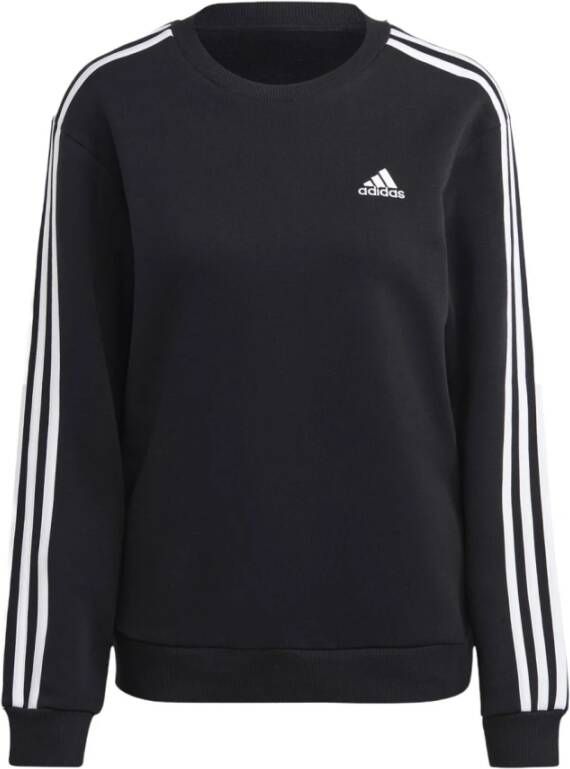 Adidas Zwarte 3-Stripes Fleece Trui Zwart Dames