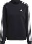 Adidas Zwart Essentials 3-Stripes Fleece Sweatshirt voor Dames Zwart Dames - Thumbnail 1