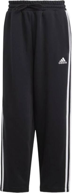 Adidas Zwarte 3-Stripes Sweatpants met open zoom voor dames Zwart Dames