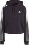 Adidas Sportswear Essentials 3-Stripes French Terry Crop Hoodie - Thumbnail 2