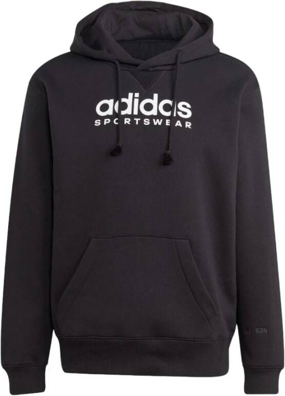 Adidas Zwarte Grafische Fleece Hoodie Zwart Heren