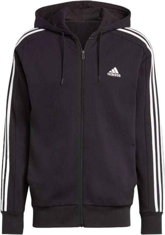 Adidas Zwarte hoodie met 3-strepen Zwart Heren