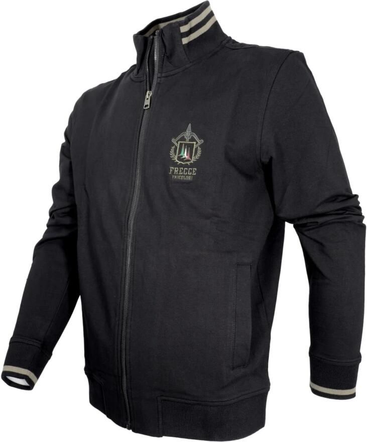 Aeronautica militare Tricolori Pijl Rits Trui Zwart Black Heren