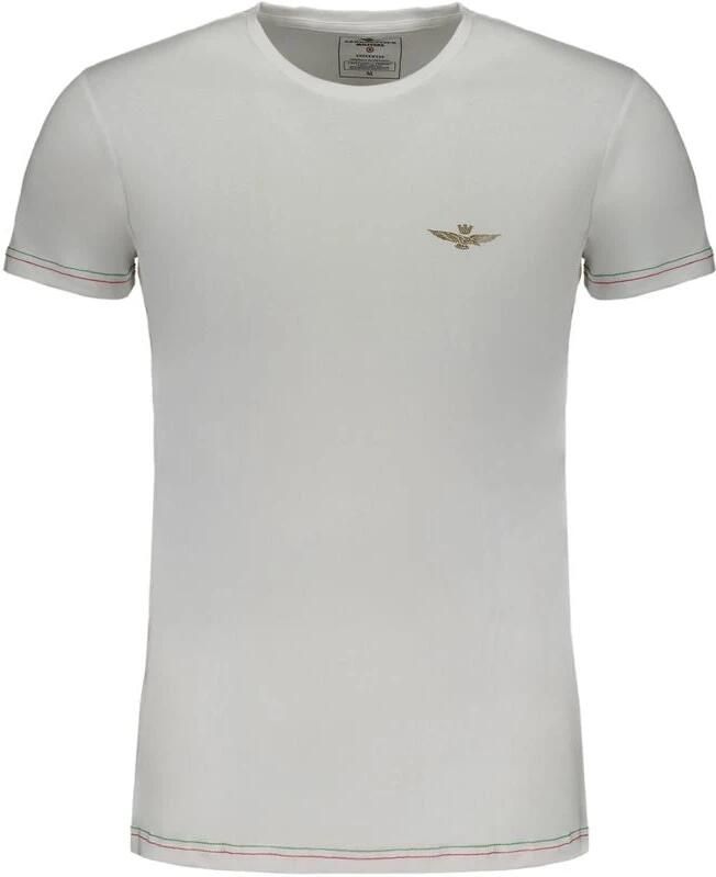 Aeronautica militare Gedrukt katoenen T-shirt met contrastdetails White Heren