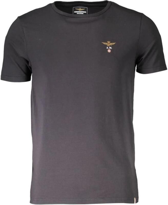 Aeronautica militare Omkeerbaar T-shirt Zwart Korte Mouw Logo Black Heren - Foto 2