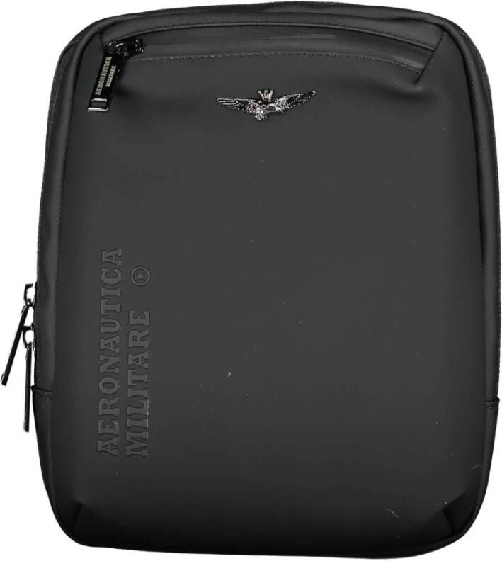 Aeronautica militare Black Polyester Shoulder Bag Zwart Heren