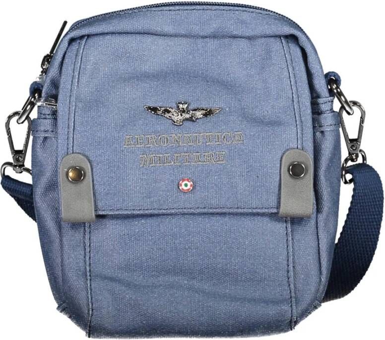 Aeronautica militare Blue Cotton Shoulder Bag Blauw Heren