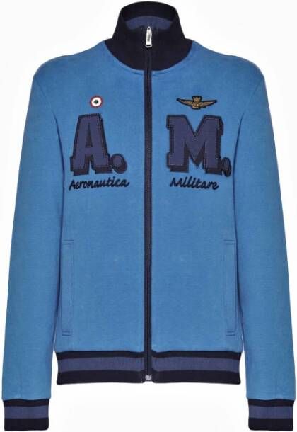 Aeronautica militare Zip-through Sweatshirt Blue Heren