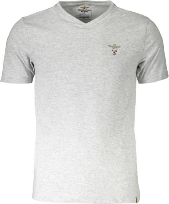 Aeronautica militare Grijze Katoenen Buiten T-Shirt met Logo Gray Heren