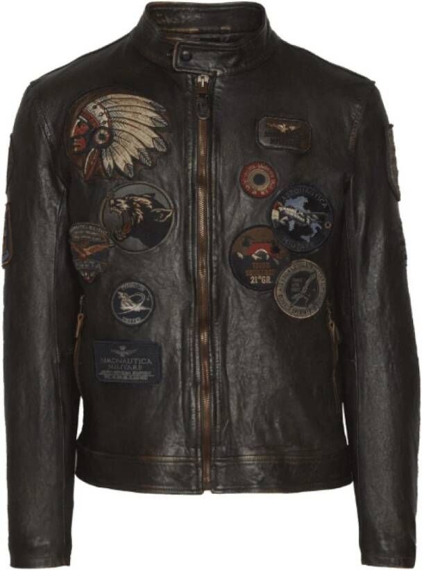 Aeronautica militare Jacket With Patches Zwart Heren